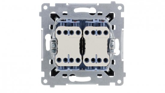 Simon 54 Łącznik roletowy podwójny (moduł) 10A 250V szybkozłącza. W komplecie z pierścieniem dekoracyjnym czarny mat DZW2.01/49