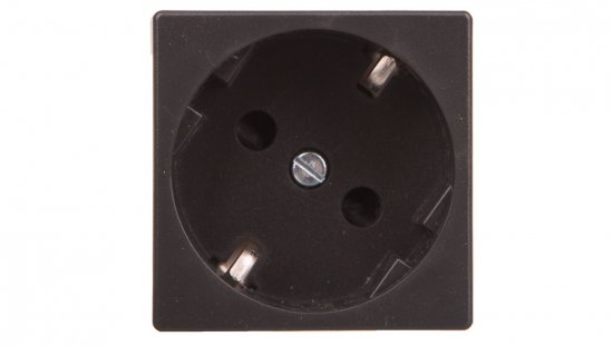 Simon Connect Gniazdo K45 pojedyncze SCHUKO z/u 16A IP20, szybkozłącza, czarny K11/14