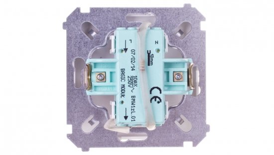 Łącznik jednobiegunowy (moduł) z sygnalizacją załączenia, 10AX, 250V~, szybkozłącza, biały, BMW1ZL.01/11
