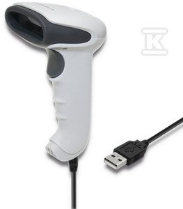 Laserowy czytnik kodów kreskowych 1D, CCD, USB, Biały, 50865