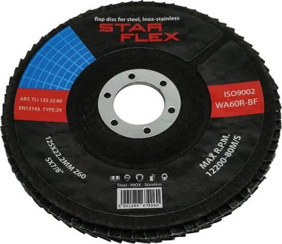 Tarcza listkowa Star Flex T29 125-22 gran 60 INOX TLI1252260