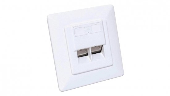 Gniazdo sieciowe podtynkowe 2x RJ45 Cat6a 10G, STP, białe 771917
