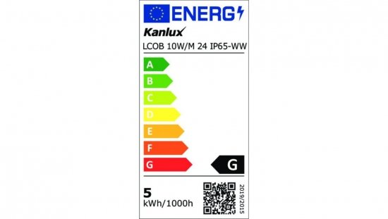 Pasek LED 24V LCOB 10W/M 24 IP65-WW barwa ciepła 3000K Ra90 IP65 3 lata Gwar. 33352