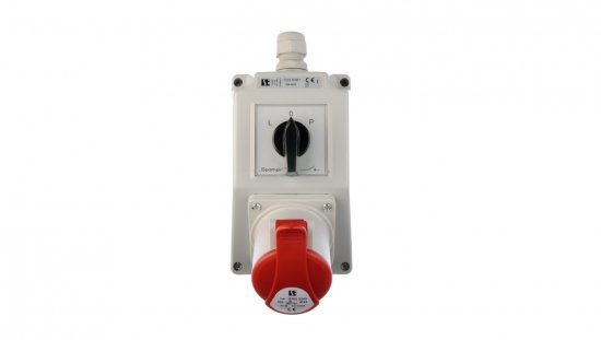 Zestaw instalacyjny z gniazdem 32A 4P (L-0-P) czerwony ZI02R361