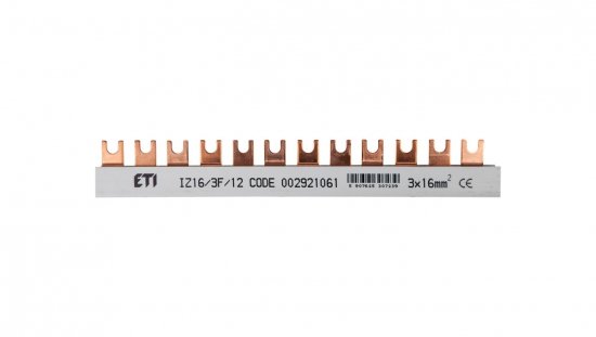 Szyna łączeniowa widełkowa 3P 100A 16mm2 (12 mod.) IZ16/3F/12 002921061