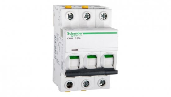 Wyłącznik nadprądowy 3P C 20A 6kA AC iC60N-C20-3 Acti9 A9F04320