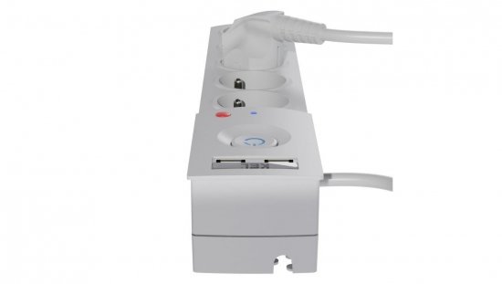 Przedłużacz przeciwprzepięciowy professional 5 gniazd 2xUSB 5m 10A 230V 2300W szary W-100042