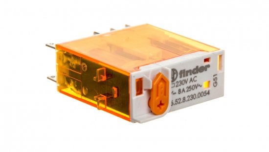 Przekaźnik 2P 8A 230V AC wskaźnik LED przycisk testujący 46.52.8.230.0054