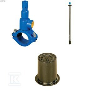 Nawiertka DN160x32 do rur PVC/PE, PN10, GJL + obudowa sztywna + skrzynka żeliwna ZESTAW DLW433