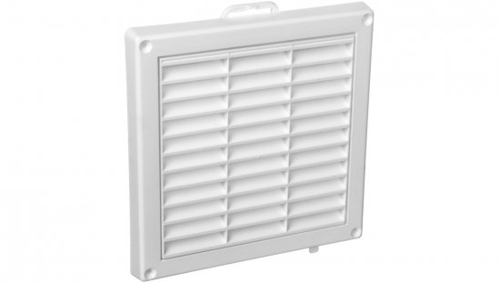 Kratka wentylacyjna 130x130mm biała żaluzja sznurek T43