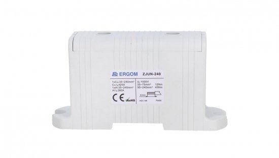 Złączka szynowa 1-torowa ZJUN-240 240mm2 szara R34RR-07010011001