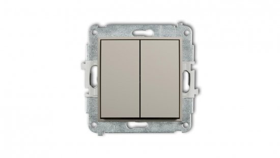 MINI Mechanizm łącznika zwiernego, świecznikowego (dwa klawisze bez piktogramów, wspólne zasilanie) taupe 60MWP-44.1