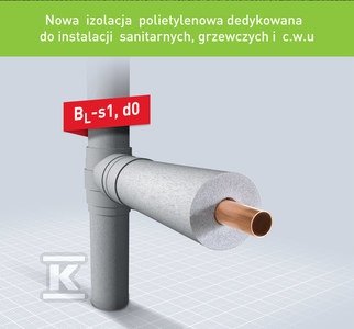 TUBOLIT DG PLUS izolacja polietylenowa otulina o grubości 20 mm z klasa palności BL-s1, d0 [NRO ] TL-76/20-DGPlus TL-76/20-DGPLUS