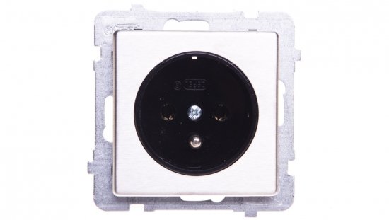 SONATA Gniazdo pojedyncze z/u stal inox GP-1RMZ/m/37