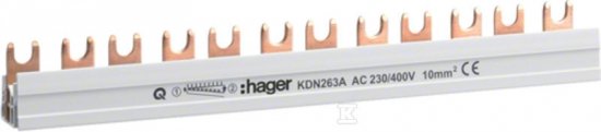 Szyna grzebieniowa widełkowa pozioma 2P 10 mm2 12M KDN263A