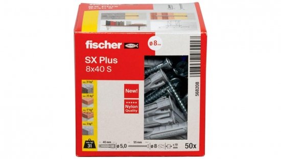 Kołek rozporowy SX Plus 8x40 S z wkrętem 568208 /50szt./