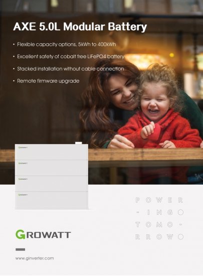 GROWATT Bateria AXE 5.0L-C1 dla SPF (off-grid)  /SPH (1-fazowy) / WIT8-15K-X-HU (niskonapięciowy)
