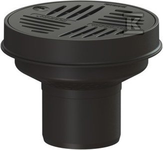 Wpust podwórzowy ECOGUSS_SYSTEM100, DN100 d110, tworzywowy, z odpływem pionowym, bez syfonu, nasada tworzywowa okrągła, KL.B125 (12.5T)