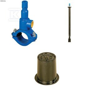 Nawiertka DN110x50 do rur PVC/PE, PN10, GJL + obudowa teleskopowa + skrzynka żeliwna ZESTAW DLW434