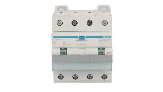 Wyłącznik różnicowo-nadprądowy RCBO 4P C20A 0,03A Typ A 6kA RCBO ADM470C