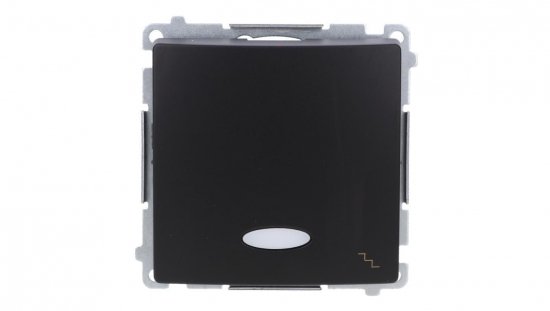Simon Basic Łącznik schodowy z podświetleniem LED (moduł) 10AX, 250V, szybkozłącza, czarny BMW6L.01/49