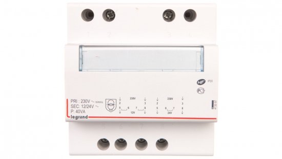 Transformator bezpieczeństwa modułowy TR340 230/12/24V 40VA 413097