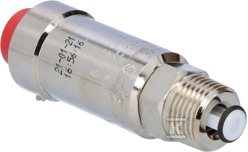Odpowietrznik automatyczny, prosty, niklowany, FLEXVENT 1/2 cala, 10 bar, z zaworem odcinającym