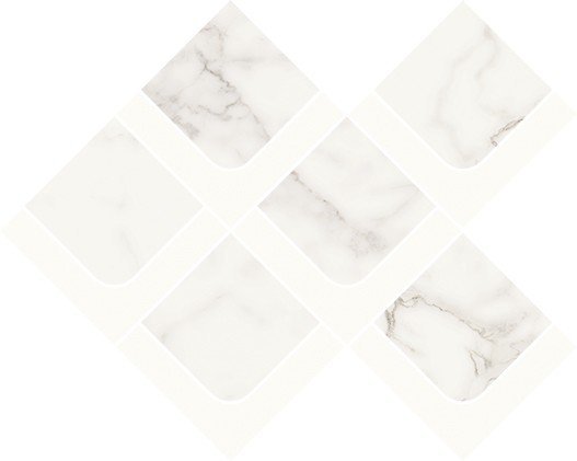 Opoczno Glazura Silver Wish White Mosaic Satin 29,7x37,2