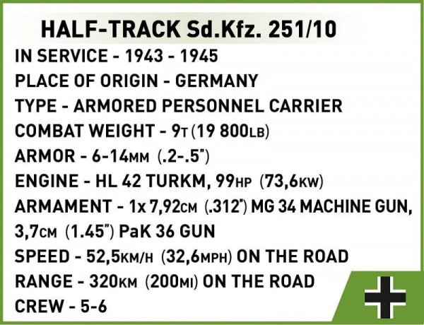 Cobi Klocki Klocki Half-Truck Sd.Kfz.251 500 klocków