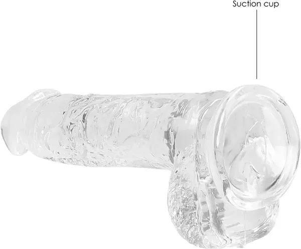 RealRock Crystal Clear model z kulkami, przyssawka, 17 cm, transparentny