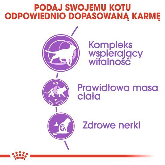 Royal Canin Sterilised 7+ karma sucha dla kotów dorosłych, od 7 do 12 roku życia, sterylizowanych 400g