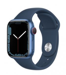 Apple Watch Series 7 GPS + Cellular, 41mm Koperta z aluminium w kolorze niebieskim z paskiem sportowym w kolorze błękitnej toni 