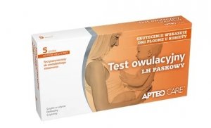 Test owulacyjny LH paskowy APTEO CARE, 5 testów