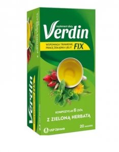 Verdin Fix z zieloną herbatą, 20 saszetek