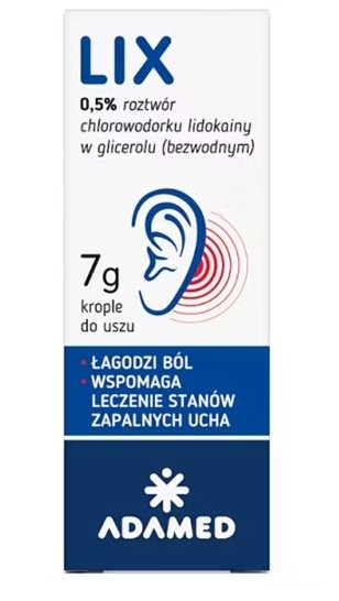 LIX 0,5%, 7 g, krople do uszu