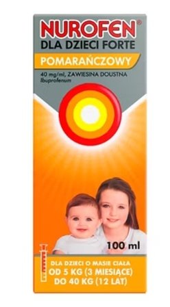 Nurofen dla dzieci Forte 200 mg/5 ml, smak pomarańczowy, zawiesina doustna, 100 ml
