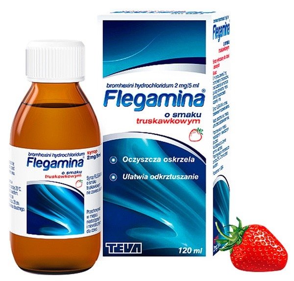 FLEGAMINA JUNIOR truskawkowa syrop 120ml