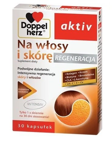 Doppelherz aktiv, na włosy i skórę regeneracja, 30 kapsułek