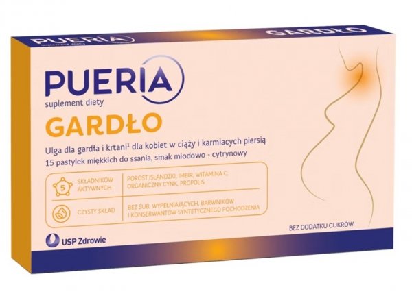 Pueria Gardło, 15 pastylek miękkich do ssania