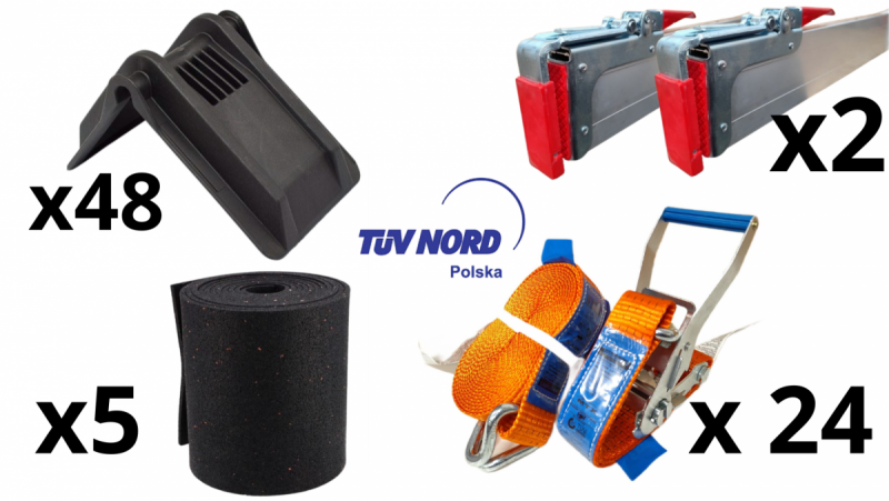 ZESTAW DOPOSAŻENIA NACZEPY PASY BELKI MATY NAROŻNIKI