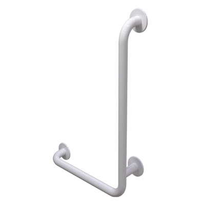 Uchwyt Kątowy dla Niepełnosprawnych prawy 100/60cm biały fi32 + MASKOWNICE