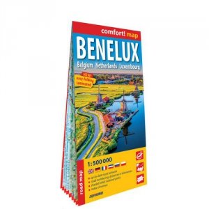 Benelux Belgia Holandia Luksemburg laminowana mapa samochodowa 1:500 000