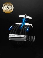 Ligaturka do saksofonu altowego Silverstein HEXA Platinum Gen. 5 Small ebonit Blue