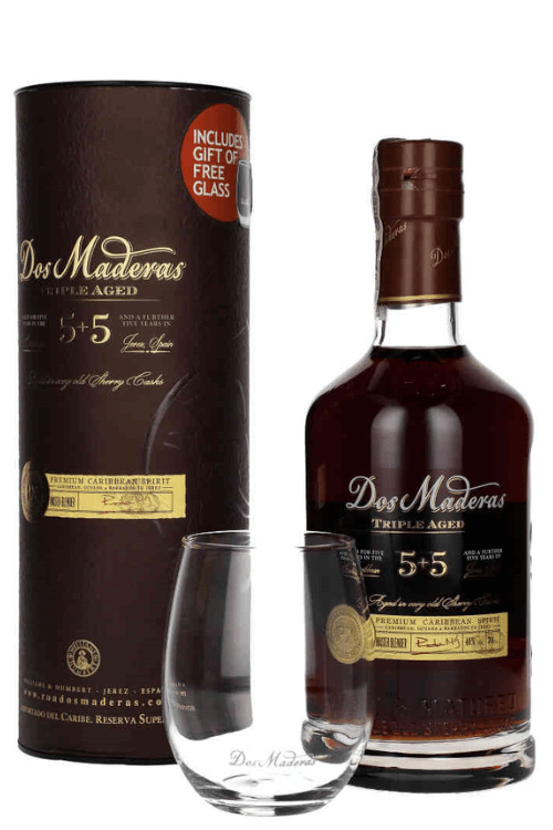 Rum Dos Maders 5+5 PX zestaw ze szklanką