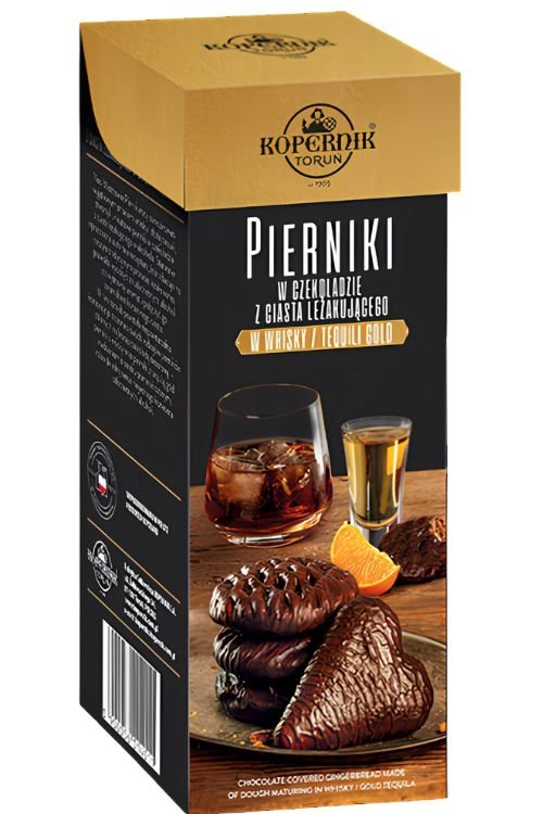 Pierniki w czekoladzie z ciasta leżakującego w whisky i tequili gold 278 g Kopernik