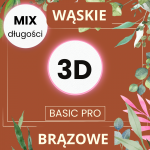 3D C 0,07  0,10 JASNY ŚREDNI CIEMNY BRĄZ 6-12 mm BasicPro Paleta Mix WĄSKIE