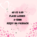 6D CC 0.05 FLASH LASHES 6-12 mm , RZĘSY NA PASKACH 