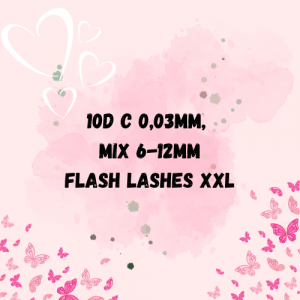 10D, profil C, 0,03mm, MIX 6-12mm  - gotowe kępki rzęs FLASH LASHES XXL 