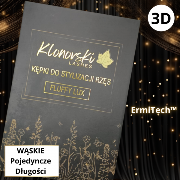 3D C 0,07 6-12 mm FLUFFY LUX Paleta Mix 1000 kępek - Pojedyncze Długości WĄSKIE