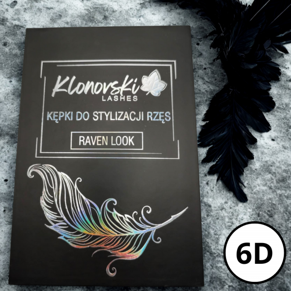 6D C 0,07 RAVEN LOOK Paleta 1000 kępek WĄSKIE  -  Pojedyncze Długości  